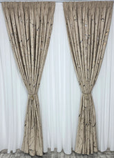 Draperie Amazon din catifea capucino cu insertii aurii